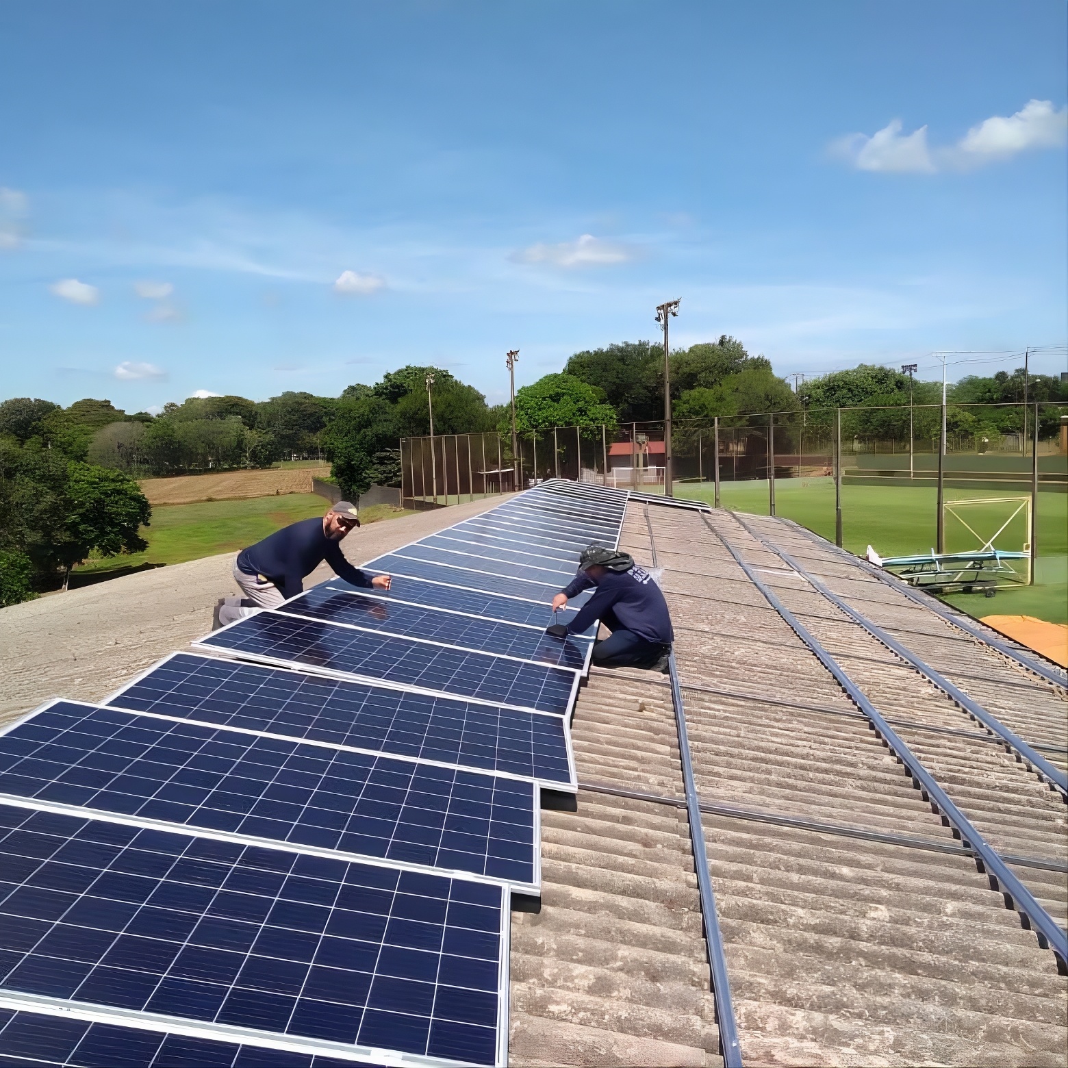 Instalação de energia solar — Instalação em campo